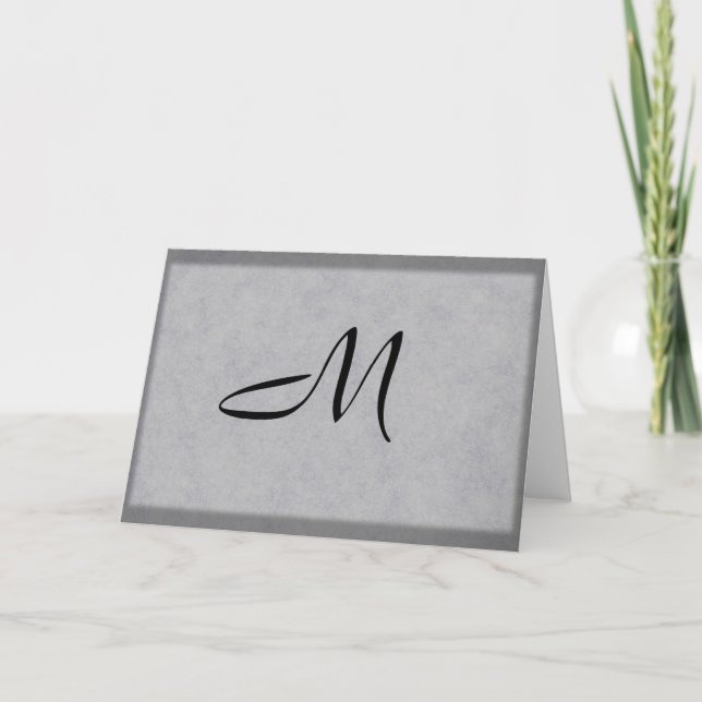 Elegante Mit Monogramm Notecard (Vorderseite)