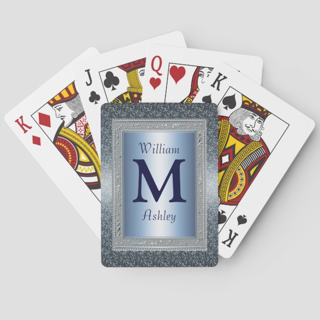 Elegante Mit Monogramm Spielkarten (Rückseite)