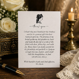 Elegante mittelalterliche Fantasy-Hochzeit Dankeskarte