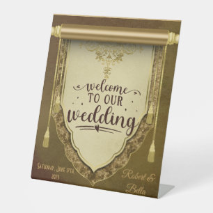 Elegante Mittelalterliche Hochzeit Sockelschild