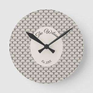 Elegante mittelalterliche Vintage-Art-Deco-Runduhr Runde Wanduhr