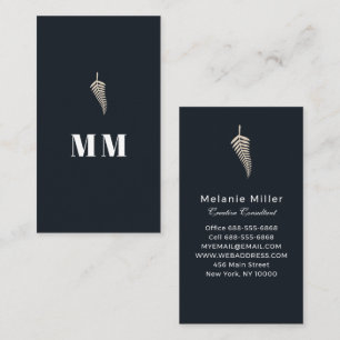 Elegante Mitternachts-Navy-Botanik mit individuell Visitenkarte