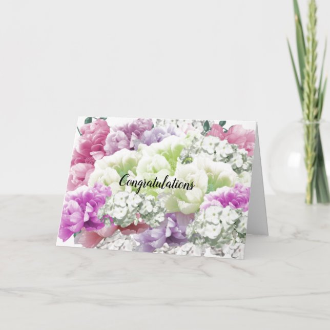 Elegante Mixed Bouquet Floral Congratulation Card Karte (Vorderseite)