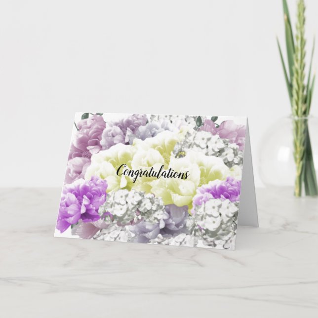 Elegante Mixed Spring Bouquet Congratulation Card Karte (Vorderseite)
