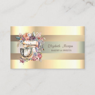 Elegante Mixer-Blumen, falsche Goldstreifen  Visitenkarte