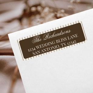 Elegante Mocha-Braune Streifen Hochzeits-Rücksende
