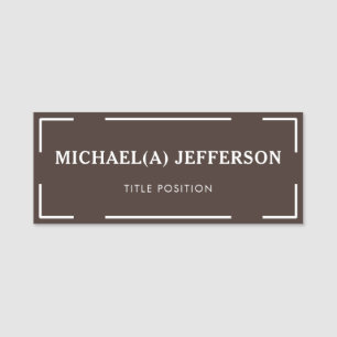 Elegante Mocha Dark Brown: Beruflich Namensschild
