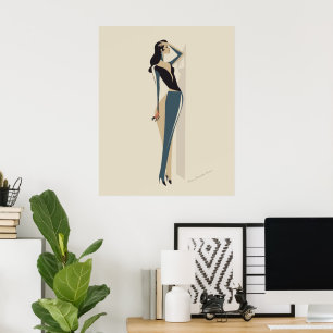 Elegante Mode FrauenIllustration - Minimalistisch Poster
