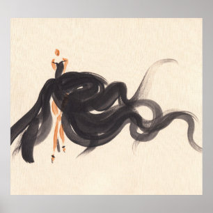 Elegante Mode: Wasserfarbenlady Poster