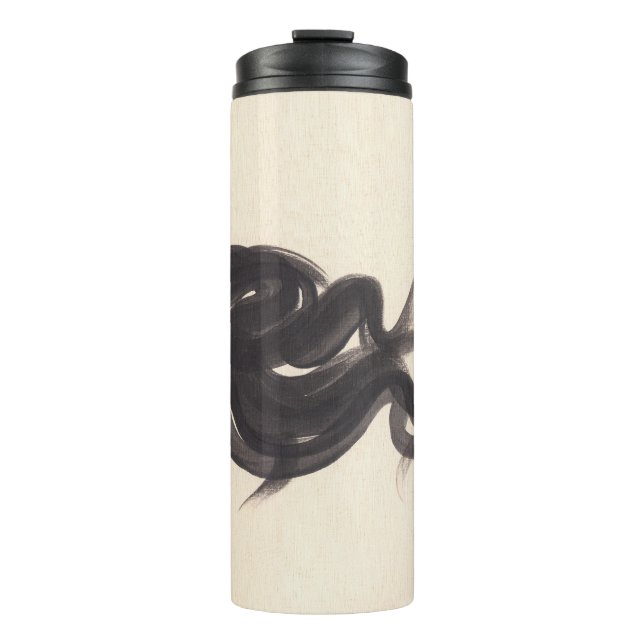 Elegante Mode: Wasserfarbenlady Thermosbecher (Vorderseite)