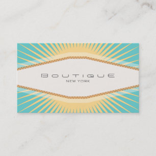 Elegante Modeboutique Türkis Gelb Retro Visitenkarte