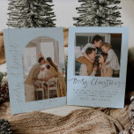 Elegante Modern Blue Christmas Foto Cards Folien Feiertagskarte<br><div class="desc">Diese Ferienkarte zeichnet sich durch ein schlichtes,  elegantes Design und ein gewölbtes Foto aus. Diese wunderschöne,  moderne Weihnachtskarte ermöglicht es einem Bereich,  ein eigenes,  perfektes Bild auf den Schriftart und zurück zu laden.</div>