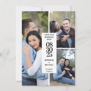 Elegante Modern Foto Collage Save the Date