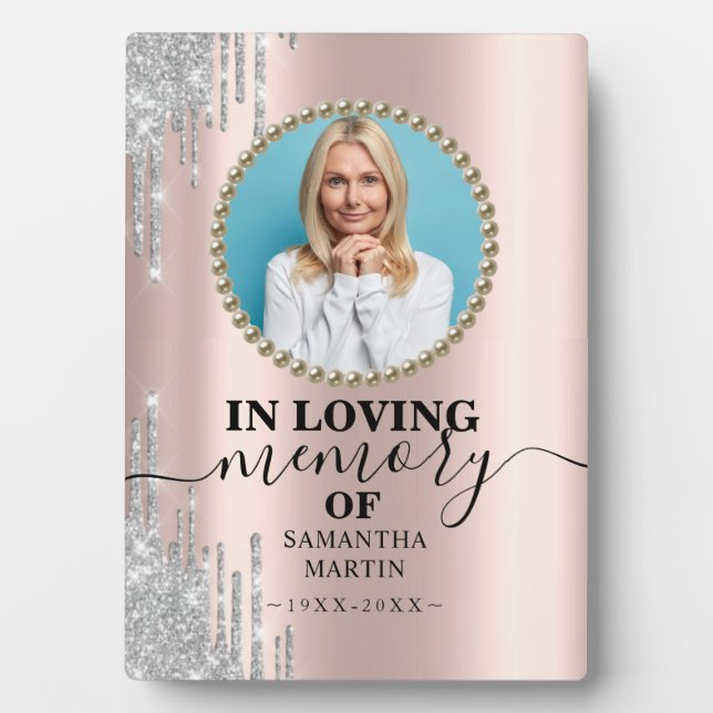 Elegante Modern Foto Gedenkstätte Plaque Fotoplatte (Vorderseite)