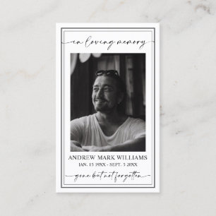 Elegante Modern Funeral Memorial Gebet Fotokarte Visitenkarte