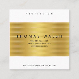 Elegante Modern Gold Card mit Gold Linien Quadratische Visitenkarte