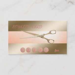 Elegante Modern Gold Scissors Loyalty Card Treuekarte