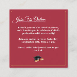 Elegante Modern Graduation Party Enclosure Card Begleitkarte
