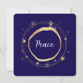Elegante Modern Peace Gold Star Feiertagskarte