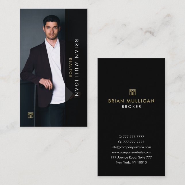 Elegante Modern Real Anwesen Agent Business Card Visitenkarte (Vorne/Hinten)