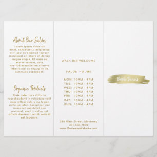 Elegante Modern Simple Salon Gold Trifold Broschür