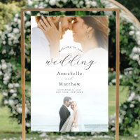 Elegante Moderne 2-Foto Hochzeit Willkommen