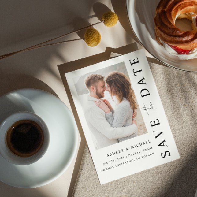 Elegante moderne 5-Foto Hochzeit retten das Datum Save The Date (Save Your Date in Style! Elegant & Personalizable Wedding Card. 💍💌 [Add Details])