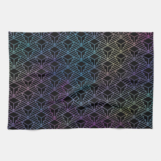Elegante Moderne Abstrakte Farben Kunst, Dichtung  Geschirrtuch (Horizontal)