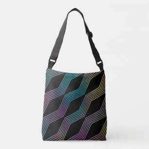 Elegante moderne Abstrakte geometrische Waves Tragetaschen Mit Langen Trägern