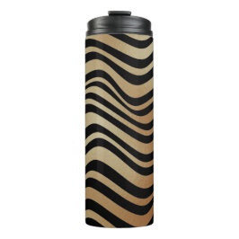 Elegante moderne Abstrakte Goldschwalben Zebra Mus Thermosbecher