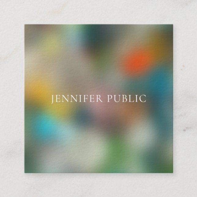 Elegante moderne Abstrakte Kunst - Berufliche Vorl Quadratische Visitenkarte (Vorderseite)