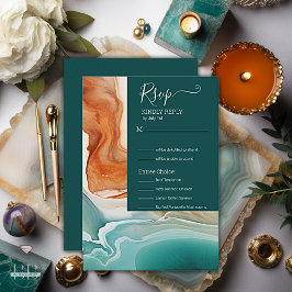 Elegante Moderne Abstrakte Kunst, Dichtung und Mus RSVP Karte