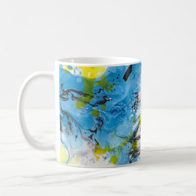 Elegante Moderne Abstrakte Kunst Kaffeetasse (Links)