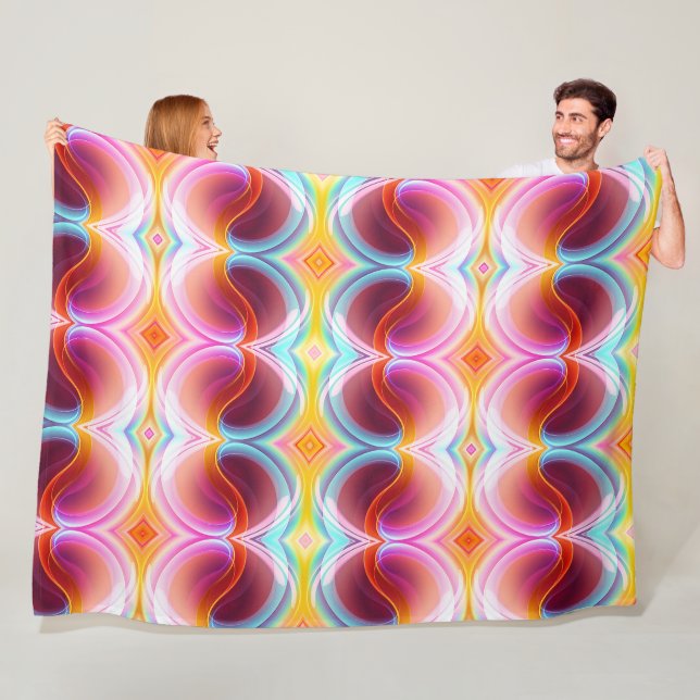 ELEGANTE MODERNE ABSTRAKTE PSYCHEDELIKKUNST FLEECEDECKE (Beispiel)