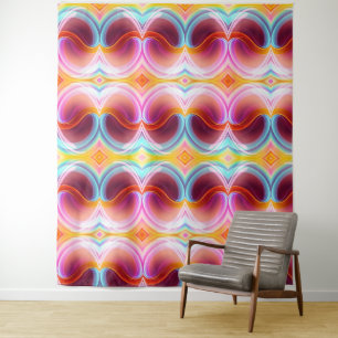 ELEGANTE MODERNE ABSTRAKTE PSYCHEDELISCHE KUNST WANDTEPPICH