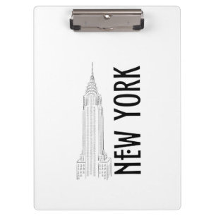 Elegante moderne Abstraktion Schwarz-Weiß-Stadt Klemmbrett