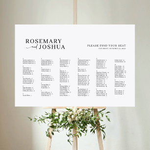 Elegante moderne alphabetische Sitzordnung Poster