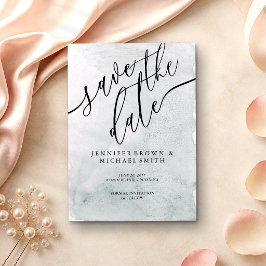 Elegante moderne alte Retro-Grünpflanzen Tropen Save The Date