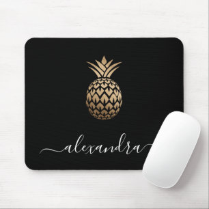 Elegante moderne Ananas mit minimalem Kupfergold Mousepad