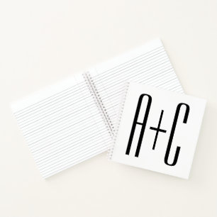 Elegante moderne Anfangsbuchstaben von Paaren   We Notizbuch