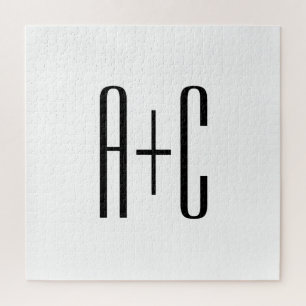 Elegante moderne Anfangsbuchstaben von Paaren We Puzzle