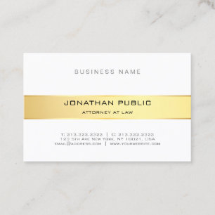 Elegante moderne Anwaltskanzlei Gold White Chic Visitenkarte