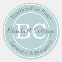 Elegante moderne Aqua Blue Monogram Handmade Soap