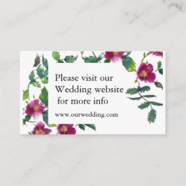 Elegante moderne Aquarellfarben, dunkelrosa Wildbl Begleitkarte