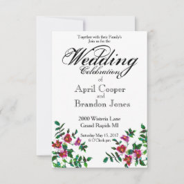 Elegante moderne Aquarellfarben, dunkelrosa Wildbl Einladung