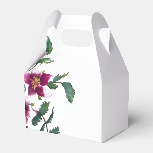 Elegante moderne Aquarellfarben, dunkelrosa Wildbl Geschenkschachtel (Vorderseite)