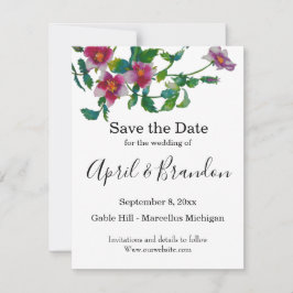Elegante moderne Aquarellfarben, dunkelrosa Wildbl Save The Date