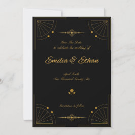 Elegante moderne Art Deco Save the Date