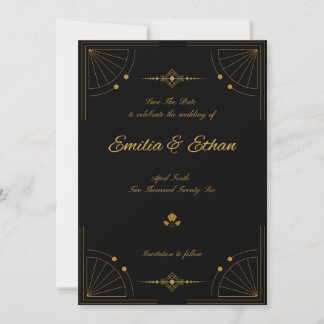 Elegante moderne Art Deco Save the Date