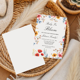 Elegante moderne Baby-In-Blüten-Dusche Frühling Einladung